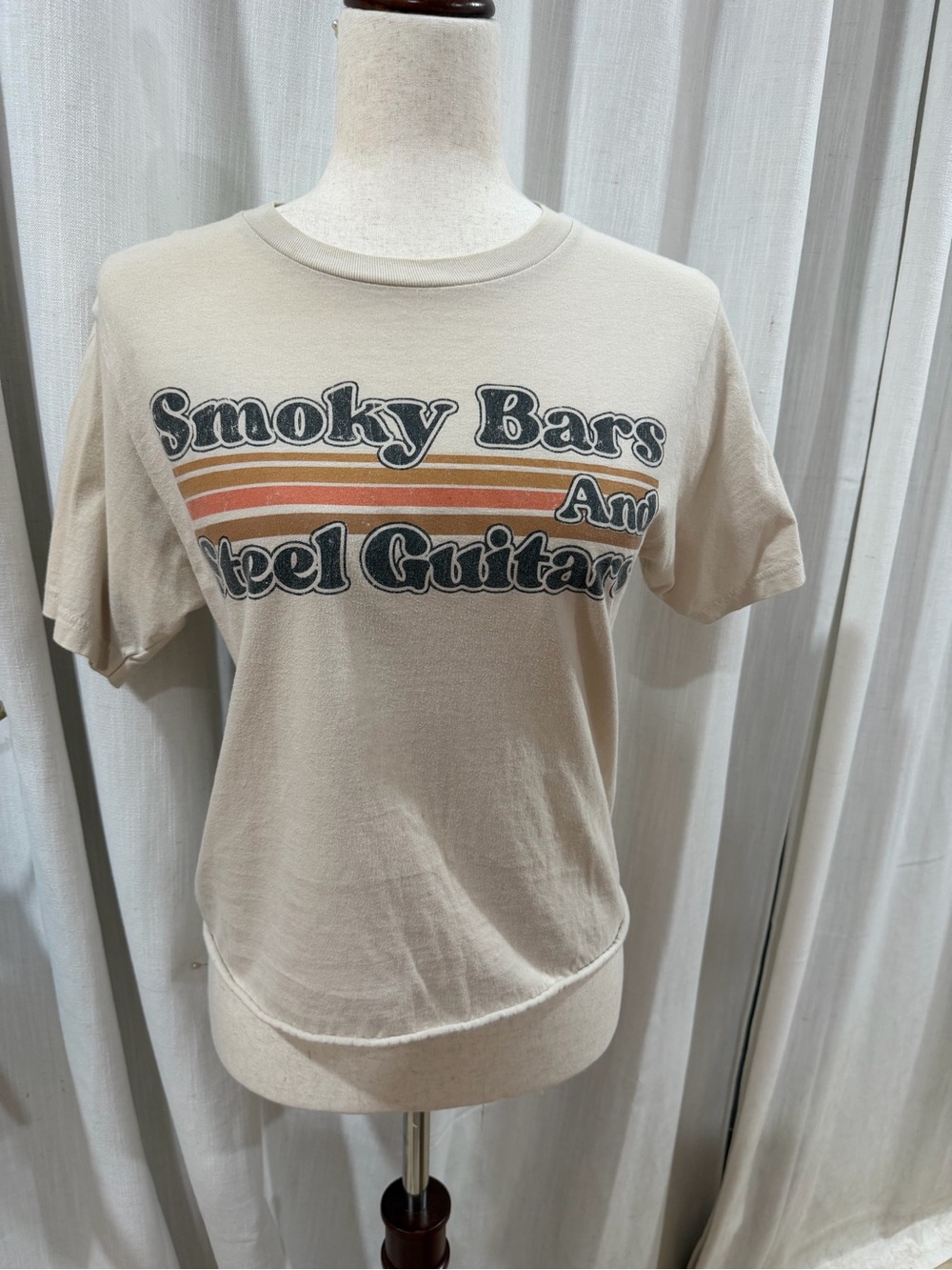 Smoky Bars And Steel Guitars Graphic Tee - Cream